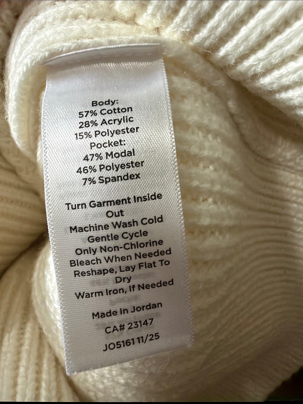 Talbots Cream Full-Zip Ribbed Knit Jacket - Picture 10 of 10
